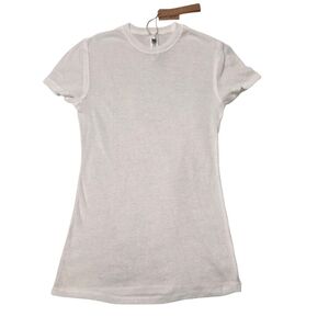 Skims Threadbare Rib Crewneck Standard T Shirt Top Snow White XSmall NWT